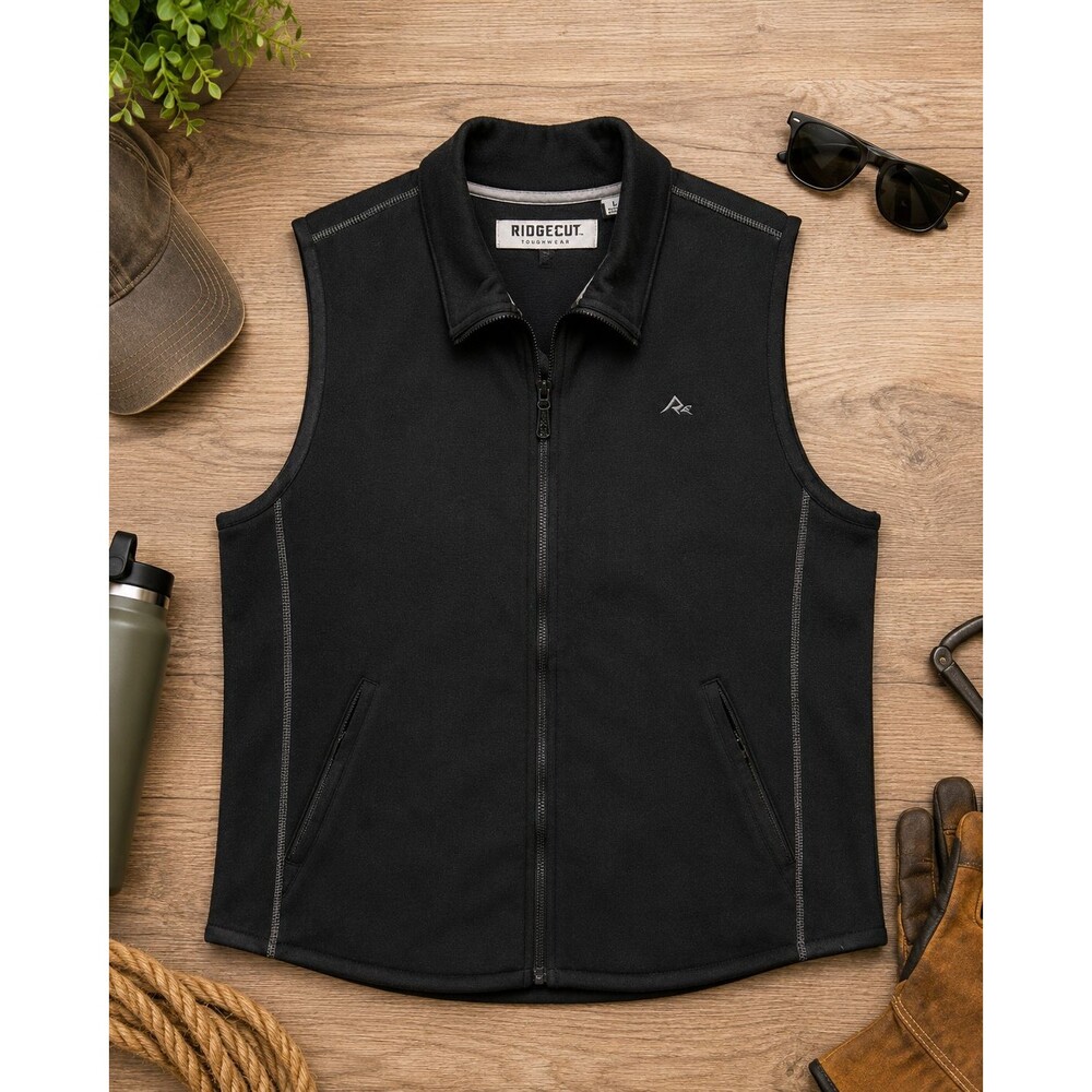 Ridgecut Toughwear Women’s Black Full Zip Vest Size L Zip Pockets